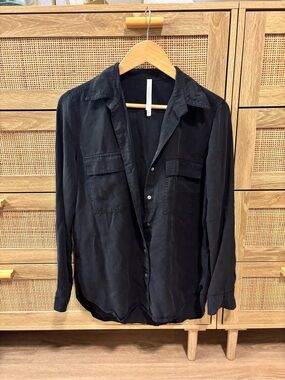 Babaton Black Lightweight Button-Up Shirt Jacket